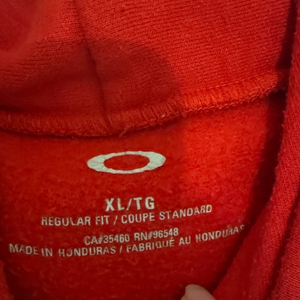 Oakley Red Crewneck Hoodie with Black Logo - Picture 2 of 5